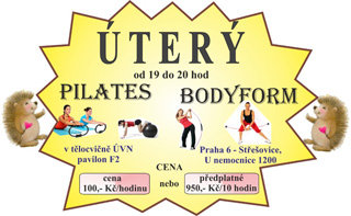Úterý od 19 do 20 hod. v tělocvičně ÚVN, Praha 6 - Střešovice, U nemocnice 1200, Pavilon F